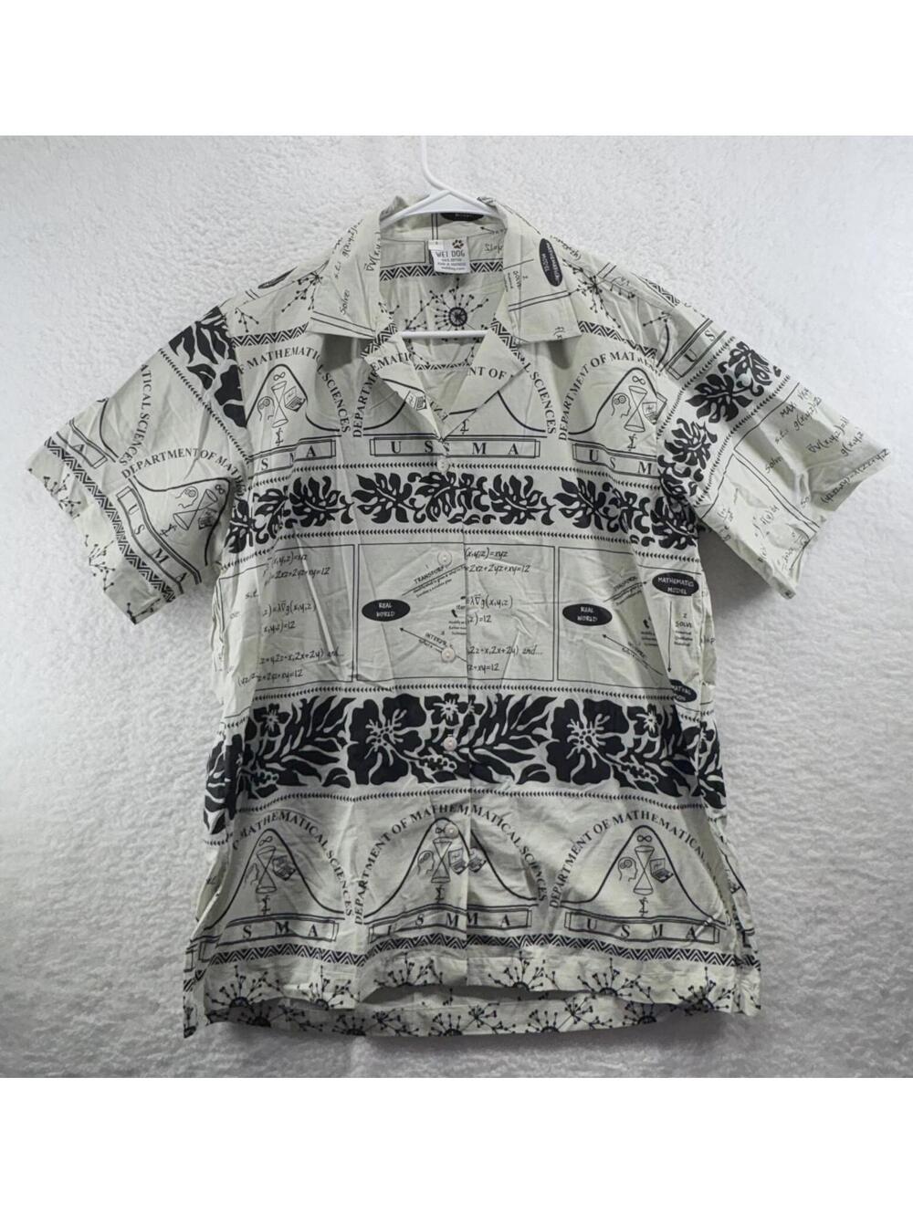 Wet Dog Dept of Mathematical Sciences Hawaiian Button Up Shirt Math Teacher Smal